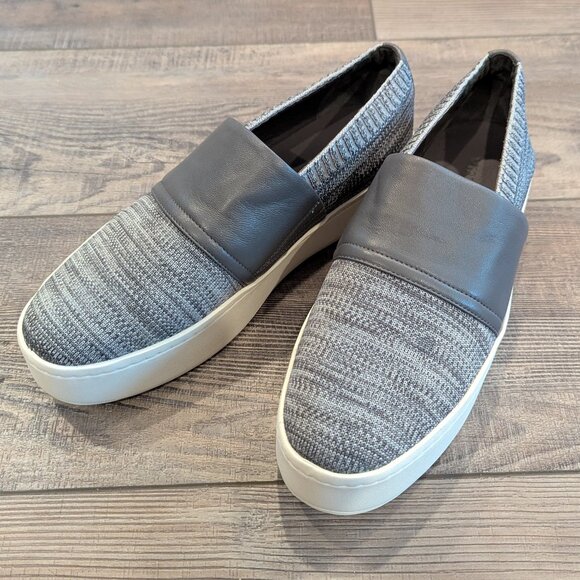 Vince Women's Ward Knit Slip-On Comfortable Platform Sneaker in Space Gray 7.5 - Picture 7 of 7